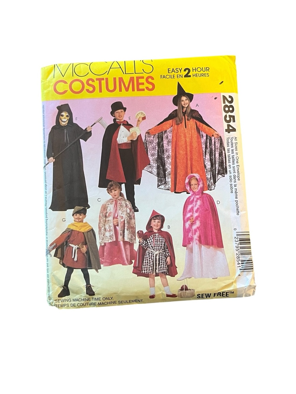 McCall’s 2854 kids  Costumes Pattern Capes. Uncut